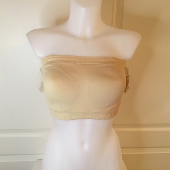 NWT Truekind Beige Wireless Strapless Bandeau Bra Size Large - Picture 3 of 7